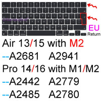 Чехол для клавиатуры для Macbook Air 13 M1 11 Pro 13 14 Max 16 Touch Bar ID 15 17 12 Retina, силиконовый защитный чехол A2337 A2442