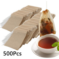 500 упаковок, чайные пакетики для листового чая, одноразовые чайные пакетики, пустые чайные пакетики со шнурком, зеркальный инфузор для чая