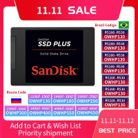 Внутренний твердотельный жесткий диск Sandisk SSD Plus, SATA III, 2,5 дюйма, 120 ГБ, 240 ГБ, 480 ГБ, 2 ТБ ГБ, твердотельный диск для ноутбука, 1 ТБ