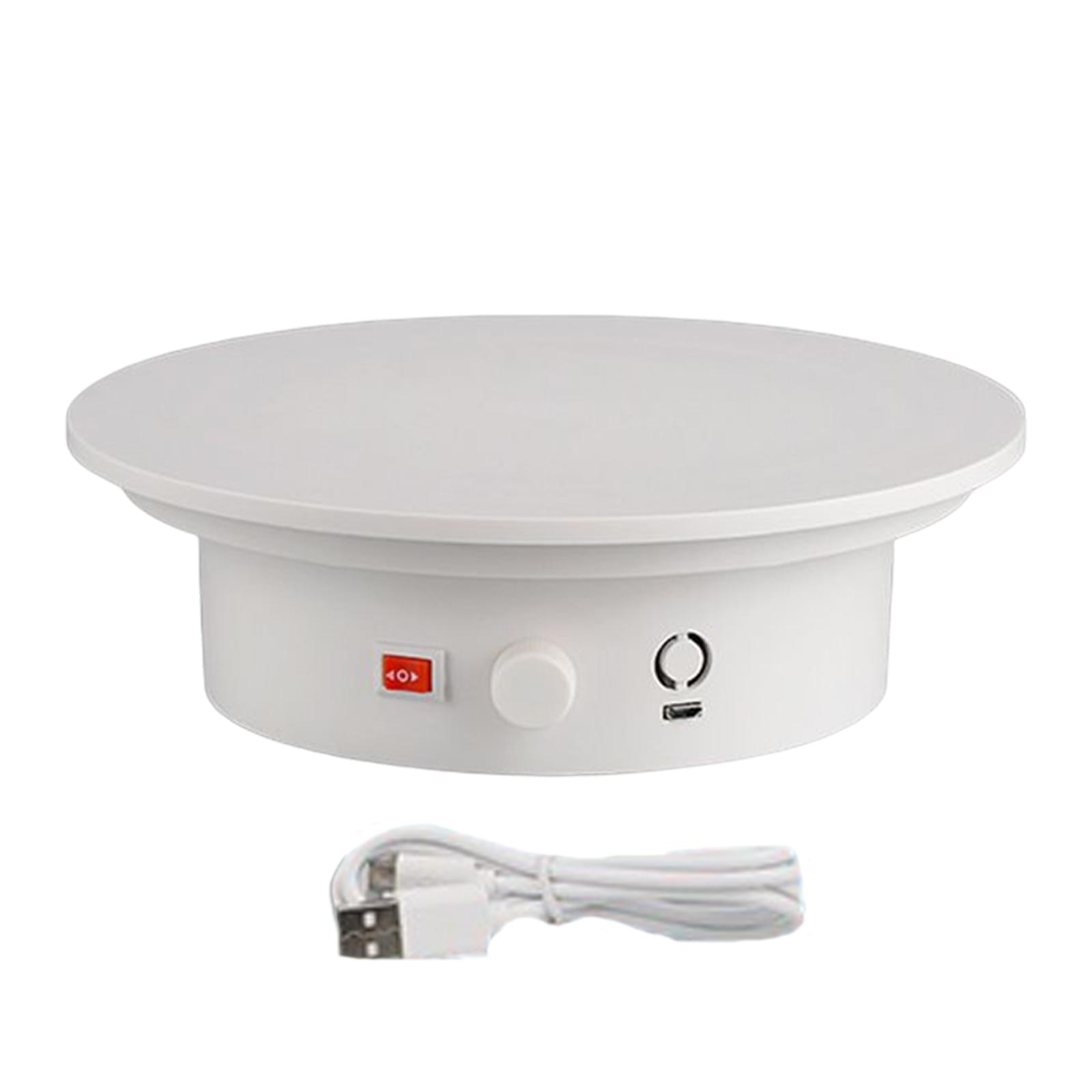 Rotating Display Stand 15kg Load 20cm Collectible Display Revolving Base, 360 Degree Turntable for Live Video Models Cake