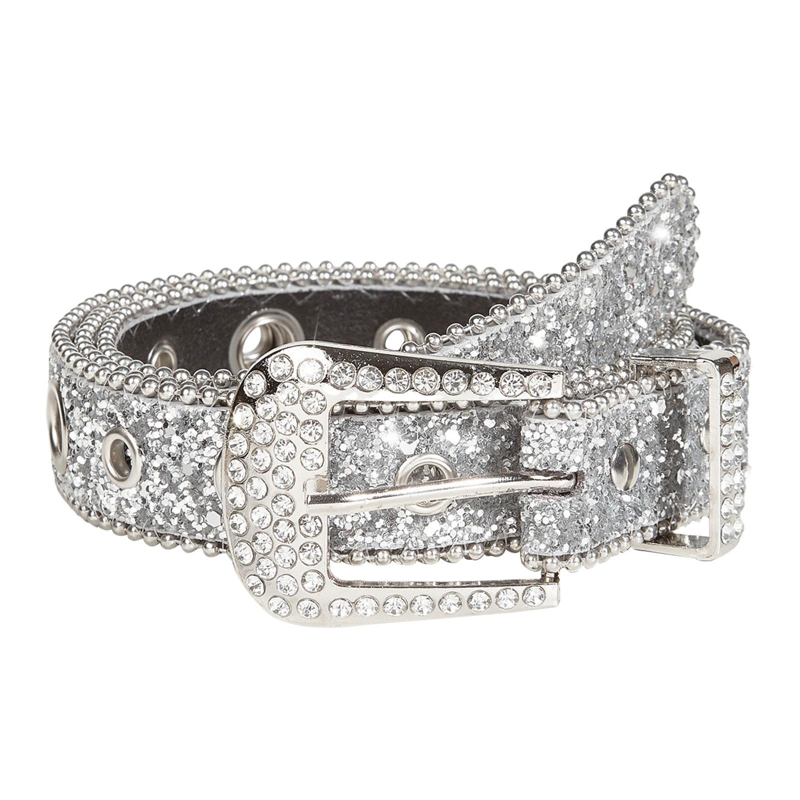 Men Women Rhinestone belt Western Cowgirl Cowboy Bling PU Leather Belt Jeans Pants