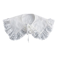 Женский винтажный воротник с рюшами, элегантная Ажурная шаль с вышивкой, съемный капюшон, аксессуар для одежды