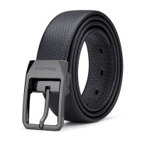 Мужской кожаный ремень с пряжкой с язычком модный ремень деловой личный Повседневный ремень
