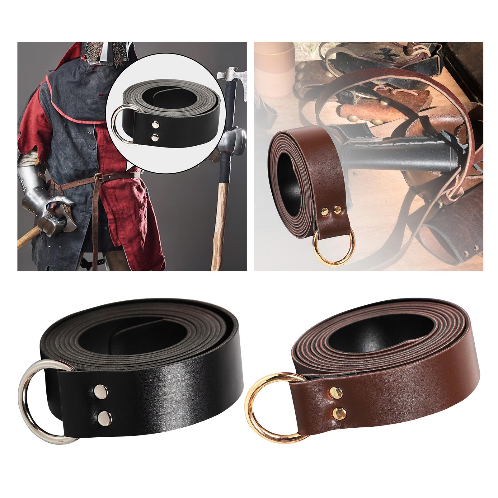 Medieval Knight Waist Belt Reusable DIY PU Leather Belt Party Dress up
