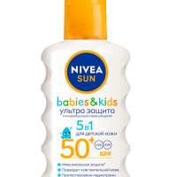 Детский солнцезащитный спрей NIVEA Sun Ультра защита для чувствительной кожи SPF 50+, сверхводостойкий, 200 мл