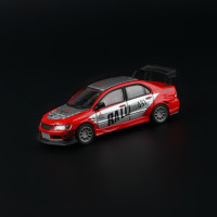 Литая модель автомобиля в масштабе 1/64, Модель гоночного автомобиля Lancer EVO IX Ralliart Red JDM GT, Подарочные игрушки для мальчиков и девочек с чехлом