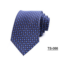 Мужской галстук 7 см синий W/белый галстук в горошек
