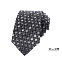 Мужской галстук в черный/белый горошек, 7 см