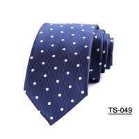 Новый мужской галстук 7 см синий W/белый в горошек