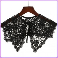 Свободный размер, Поддельный Воротник, летняя белая рубашка для девочек, регулируемый воротник артефакт, Черная кружевная подходящая ко всему полурубашка, поддельные Галстуки, воротники