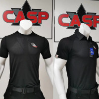 TAE科技裝備夏季CASP吸濕排汗速乾Polo恤翻領流星圖圓領短袖黑色