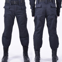 特價處理藏青黑色夏季網格作戰訓練服褲子男女保安訓練褲戰術褲加肥大