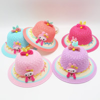 Детская соломенная шляпа в европейском и американском стиле, Женская весенне-осенняя тонкая шляпа для рыбалки, милая летняя Солнцезащитная шляпа для девочек