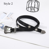 Ремень из искусственной кожи Y2K Женский, дизайнерский пояс со звездочками и металлической пряжкой, украшение для джинсов для студенток и девушек