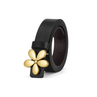 Двусторонний удобный новый женский кожаный ремень с гладкой пряжкой, небольшой износостойкий Универсальный Повседневный ремень для джинсов