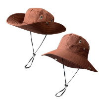 Шляпа Солнцезащитная с широкими полями для мужчин и женщин, стильная Водонепроницаемая шапка с кулиской для активного отдыха, походов, путешествий, рыбалки, два вида