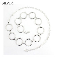 Женский длинный пояс с кисточками, пояс с большим кольцом, пояс с металлической цепочкой, круглый ремень из сплава