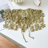 Новая модная шаль, искусственная накидка, регулируемая одежда, кружевной тканевый вырез, отворот, половинная рубашка, съемный воротник