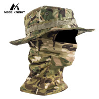 MEGE迷彩戰術帽子面罩頭套奔尼帽CS軍迷戶外山地帽透氣男寬簷帽