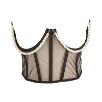 Женский корсет, прозрачный, тонкий, с искусственным жемчугом