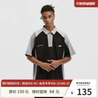 RASS麂皮撞色POLO短袖 美式復古情侶裝夏季半袖國潮牌翻領t恤男女