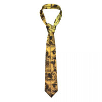 Галстук с принтом карты Таро Черный кот подарок для мужчины галстук винтажная блузка полиэстер шелк галстук для офиса