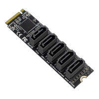 Переходная карта M.2 Key JMB585 для NVME конвертер с кабелем SATAIII SATA 3,0 M.2 PCIe 3,0 на 5 портов SATA III 6G SSD адаптер карта