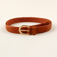 Ремень из искусственной кожи для женщин, плетеный пояс, модный новейший, для платьев, женский пояс, ремень с пряжкой из искусственной кожи