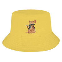 Панама в стиле унисекс, винтажная шапка от солнца в стиле хип-хоп, с котом и Samuri, модный дизайн