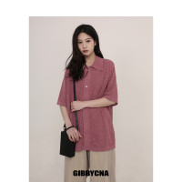 GIBBYCNA夏季無性別麻曲透氣面料潮流寬鬆休閒短袖百搭上衣POLO衫