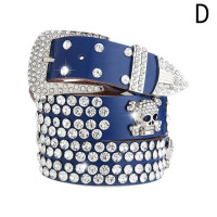 Женский Блестящий ремень Y2K для джинсов, ремень с заклепками в виде черепа