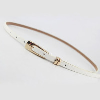 Ремень из ПУ кожи Женский, модный тонкий пояс, красный коричневый черный белый желтый