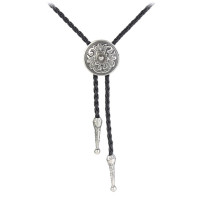 Круглый галстук Bolo ожерелье Западный галстук Bolo гравировка ковбойский галстук цепь для свитера ковбойский Кожаный Галстук винтажный галстук Bolo 28TF