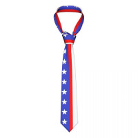 Галстук с американским флагом, модный галстук с узором из полиэстера и шелка, подарок на свадьбу, мужской галстук-рубашка
