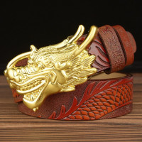 Лучшие бренды класса люкс для мужчин с рисунком дракона из сплава с пряжкой из натуральной кожи пояс для мужчин джинсы аксессуары высокое качество ремни из воловьей кожи