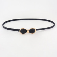 Эластичный женский ремень из искусственной кожи с золотой пряжкой