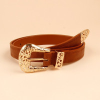 Ремень с пряжкой из ПУ кожи Женский, тонкий модный пояс с черной/серебряной пряжкой, брендовый дизайн для джинсов и платьев