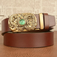 Дизайнерский ремень с автоматической пряжкой и пряжкой из воловьей кожи для мужчин, модные мужские ремни из натуральной кожи, деловой пояс, винтажный