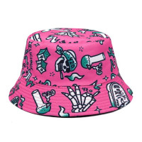 Панама с принтом граффити для мужчин и женщин, шляпа от солнца, двусторонняя, лето 2023