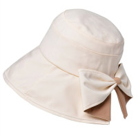 Панама женская с бантом и широкими полями, модная пляжная шляпа от солнца, защита от УФ излучения, летняя