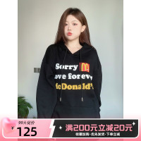 KK Pink國潮美式發泡字母印花連帽運動衫女ins秋季寬鬆情侶長袖外套