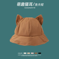 Панама женская с кошачьими ушками, японская шляпа рыбака с маленькими полями, для отдыха на открытом воздухе, в стиле Харадзюку, весна-лето