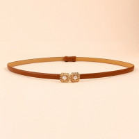 Роскошный женский креативный ремень с жемчужной двойной пряжкой, эластичный пояс на талию, элегантные ремни для платья, женские аксессуары для одежды