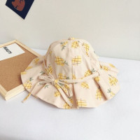 Детская летняя хлопковая шляпа с принтом фруктов и бантом