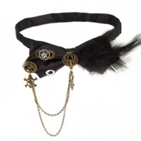 Винтажное ожерелье-чокер с бантом в стиле стимпанк