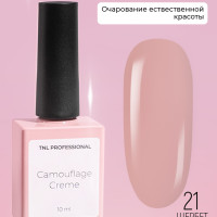 TNL Гель лак Camouflage Creme №21 - Щербет (камуфлирующий темно-розовый) камуфляжный для ногтей, 10 мл