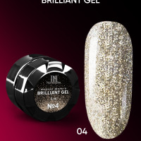 TNL Жидкая фольга для ногтей №04 "Кассиопея" бледно-золотой (бледное золото) с блестками золотистый, гель краска 5 мл.