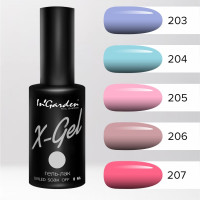 In'Garden Ингарден Набор гель-лаков для маникюра (203,204,205,206,207), X-Gel, 5 шт.