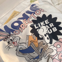 太陽眼鏡tu~捲毛小熊重磅純棉短袖t恤女2023年新款寬鬆韓版美式上衣