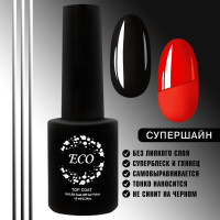 ECO, Суперглянцевый топ без липкого слоя, закрепитель для гель-лака (шеллак) 10мл